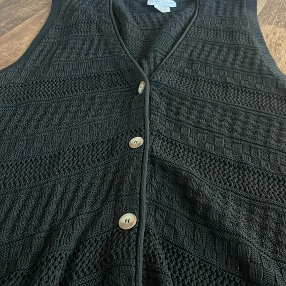 Pierre Cardin Vintage Knitted Long Button Down Sleeveless Cardigan - Picture 3 of 7